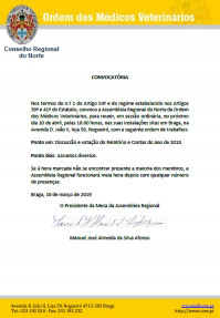 Convocatória da Assembleia Regional do Norte
