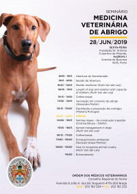 Seminário Internacional de Medicina Veterinária de Abrigo - 28 de junho - Fundação Dr. António Cupertino de Miranda, Porto