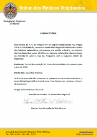 Convocatória da Assembleia Regional do Norte