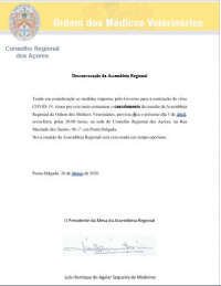 Desconvocação da Assembleia Regional