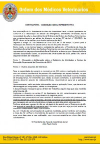 Convocatória da Assembleia Geral da Ordem dos Médicos Veterinários