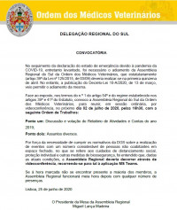  Convocatória da Assembleia Regional do Sul - 02 de julho de 2020