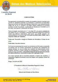 Assembleia Regional do Norte - 10 de julho de 2020, 18h 