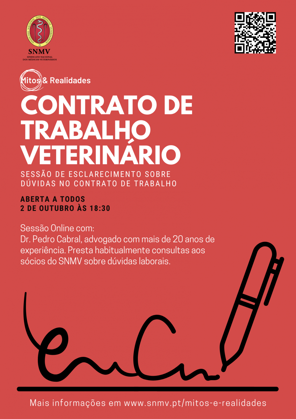 Sessão Online SNMV - Mitos & Realidades: Contrato de Trabalho Veterinário