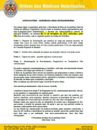 Convocatória Assembleia Geral Extraordinária dia 12 de novembro de 2021 às 15.00h