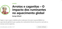 A OMV na Comunicação Social - 'Arrotos e caganitas - O impacto dos ruminantes no aquecimento global' por George Stilwell