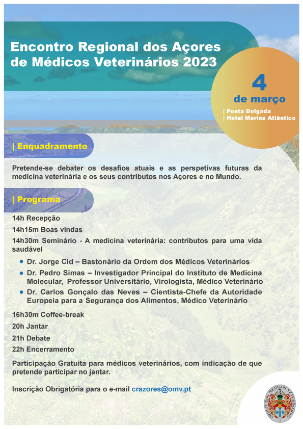 Encontro Regional dos Açores de Médicos Veterinários 2023 - 4 de março