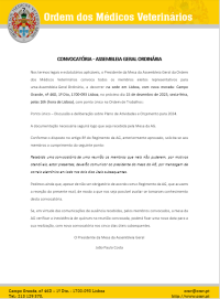 Convocatória Assembleia Geral dia 15 de dezembro de 2023 às 16h00