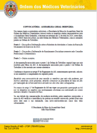 Convocatória Assembleia Geral dia 12 de abril de 2024 às 16h30