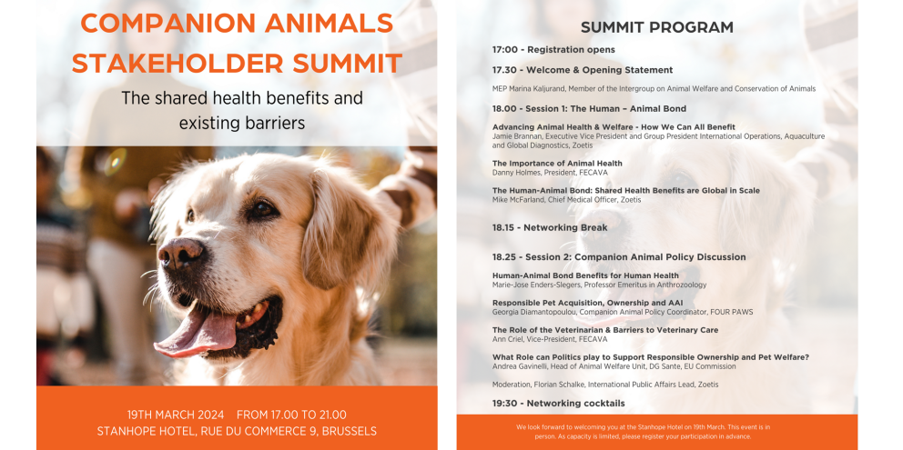Companion Animals Stakeholder Summit – The shared health benefits and existing barriers