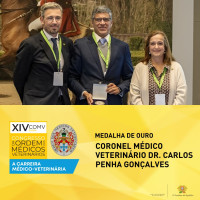 XIV COMV - Atribuição da Medalha de Ouro ao Coronel Médico Veterinário Dr. Carlos Penha Gonçalves