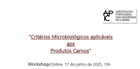 WORKSHOP ONLINE Critérios Microbiológicos aplicáveis aos Produtos Cárneos