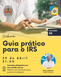 Webinar “Guia Prático para o IRS - 29 de abril, 21h