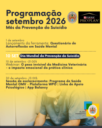 Programação setembro 2026 – Mês da Prevenção do Suicídio